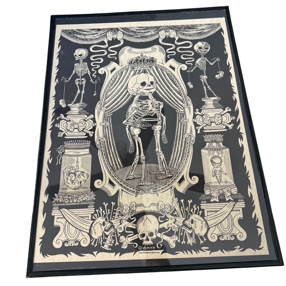 Madame Talbot Victorian Anatomical Museum Mütter Skeleton Poster Framed